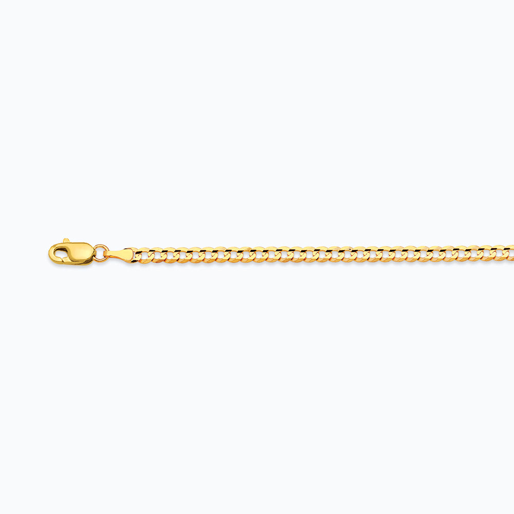 10K 2.5MM YELLOW GOLD SOLID CURB 30" CHAIN NECKLACE