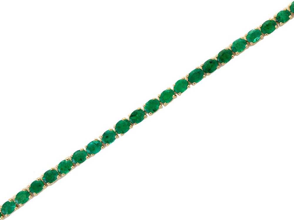 EFFY 14K YELLOW GOLD NATURAL EMERALD BRACELET