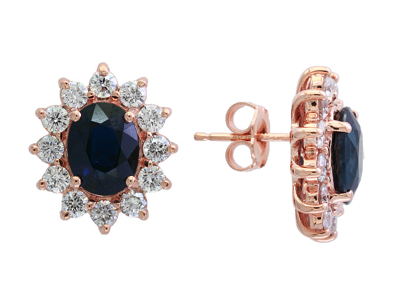 EFFY 14K ROSE GOLD DIAMOND,NATURAL SAPPHIRE EARRINGS