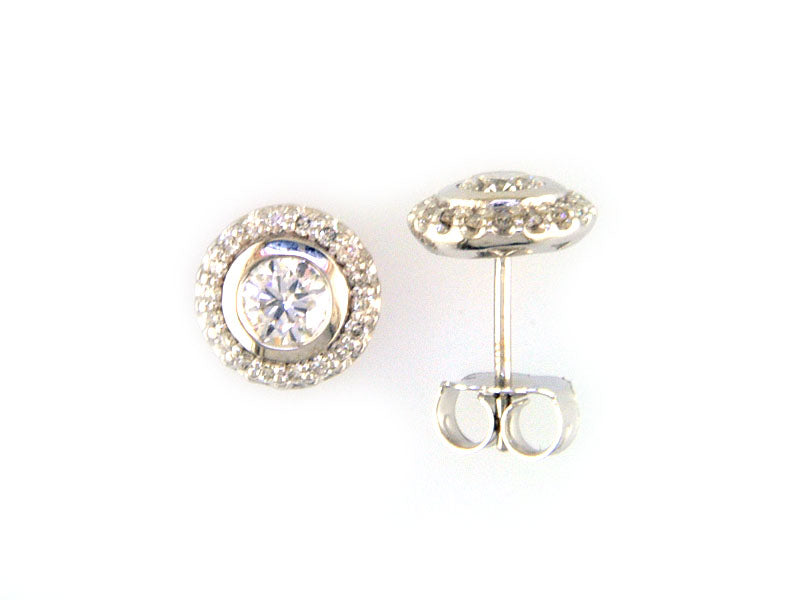 EFFY 14K WHITE GOLD DIAMOND EARRINGS