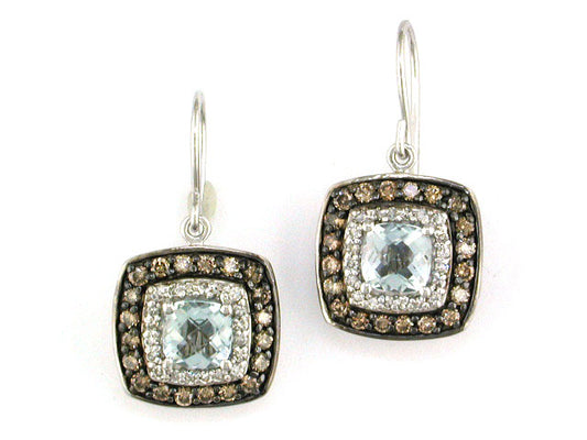 EFFY 14K WHITE GOLD DIAMOND and MULTICOLOR EARRINGS