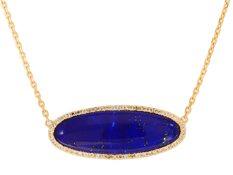 EFFY 14K YELLOW GOLD DIAMOND, LAPIS NECKLACE