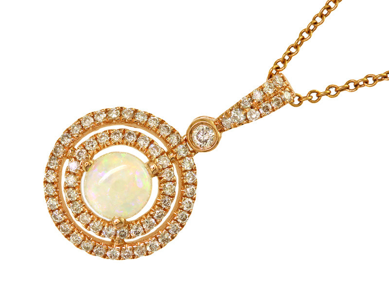 EFFY 14K ROSE GOLD DIAMOND,OPAL PENDANT