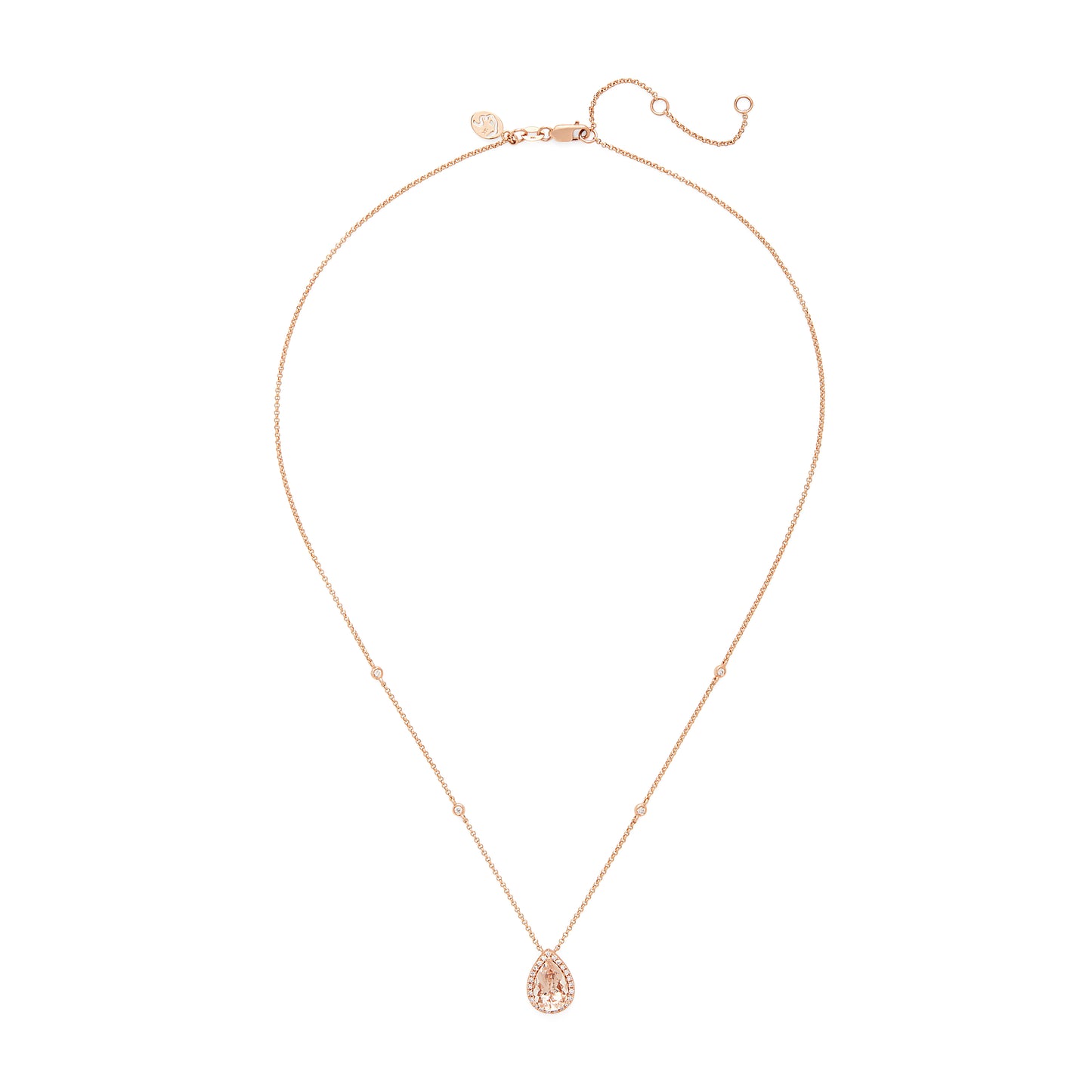 Effy 14K Rose Gold Diamond, Morganite Pendant