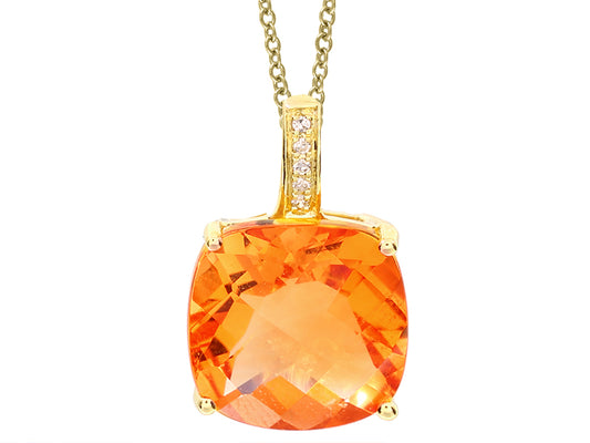 EFFY 14K YELLOW GOLD DIAMOND,CITRINE PENDANT