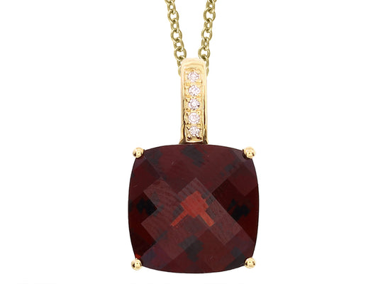 EFFY 14K YELLOW GOLD DIAMOND,GARNET PENDANT