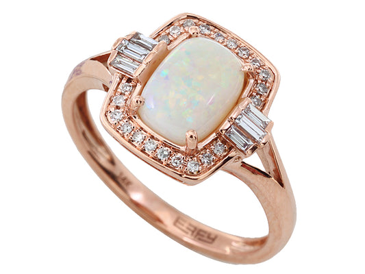 EFFY 14K ROSE GOLD DIAMOND,OPAL RING