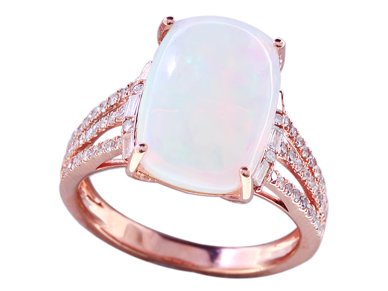 EFFY 14K ROSE GOLD DIAMOND,ETHIOPIAN OPAL RING