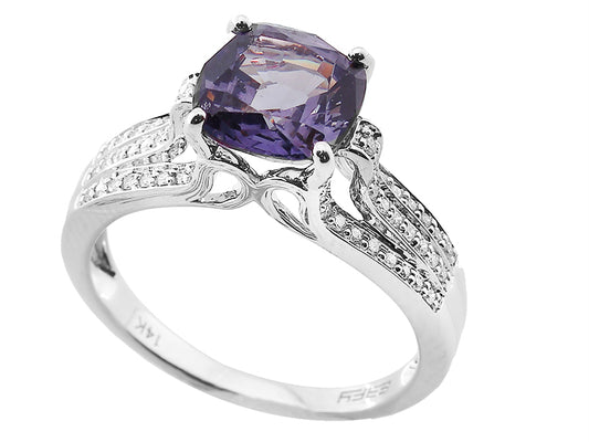 EFFY 14K WHITE GOLD DIAMOND,SPINEL RING