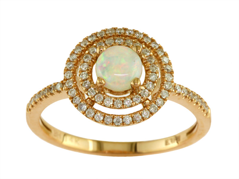 EFFY 14K YELLOW GOLD DIAMOND,OPAL RING