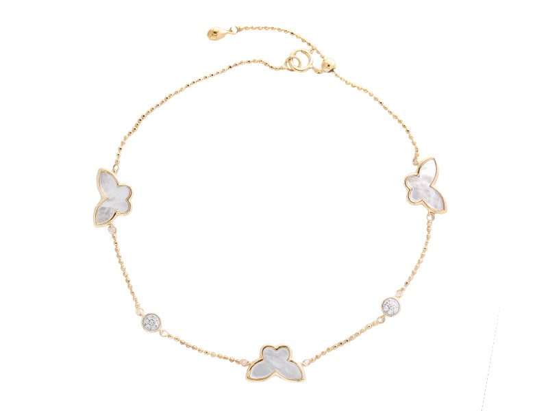 EFFY 14K YELLOW GOLD DIAMOND,MOTHER OF PEARL BRACELET