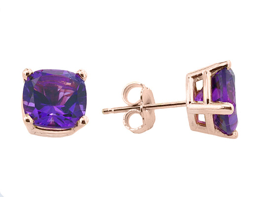 EFFY 14K ROSE GOLD AMETHYST EARRINGS