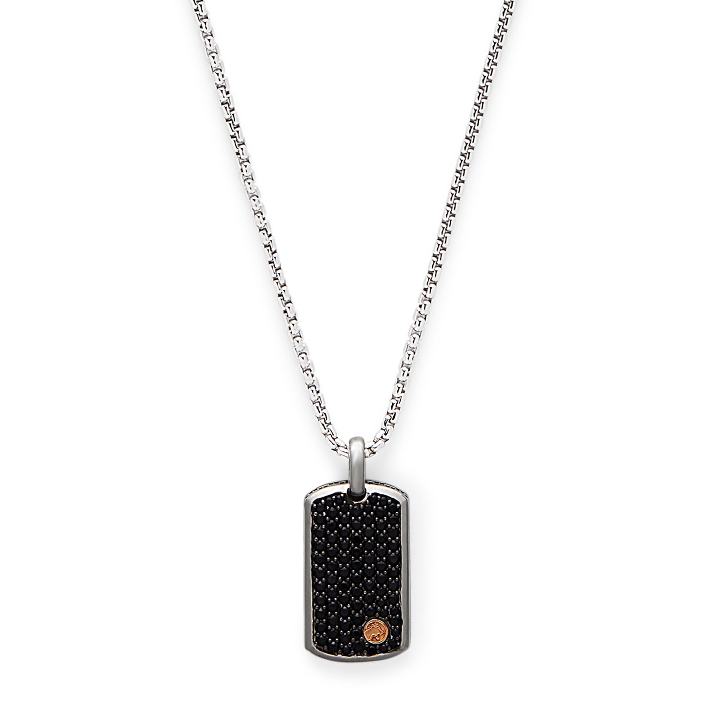 Effy 925 Sterling Silver/18K Rose Gold Black Sapphire Pendant