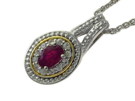 EFFY 925 18K YELLOW GOLD/SILVER MULTICOLOR STONES PENDANT