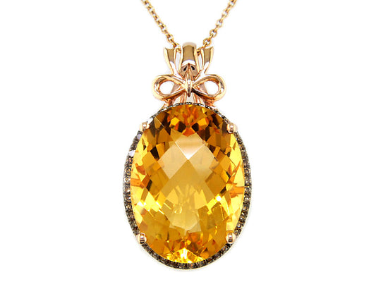 EFFY 14K ROSE GOLD BROWN DIAMOND, AND CITRINE PENDANT