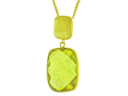 EFFY 14K YELLOW GOLD LEMON QUARTZ PENDANT