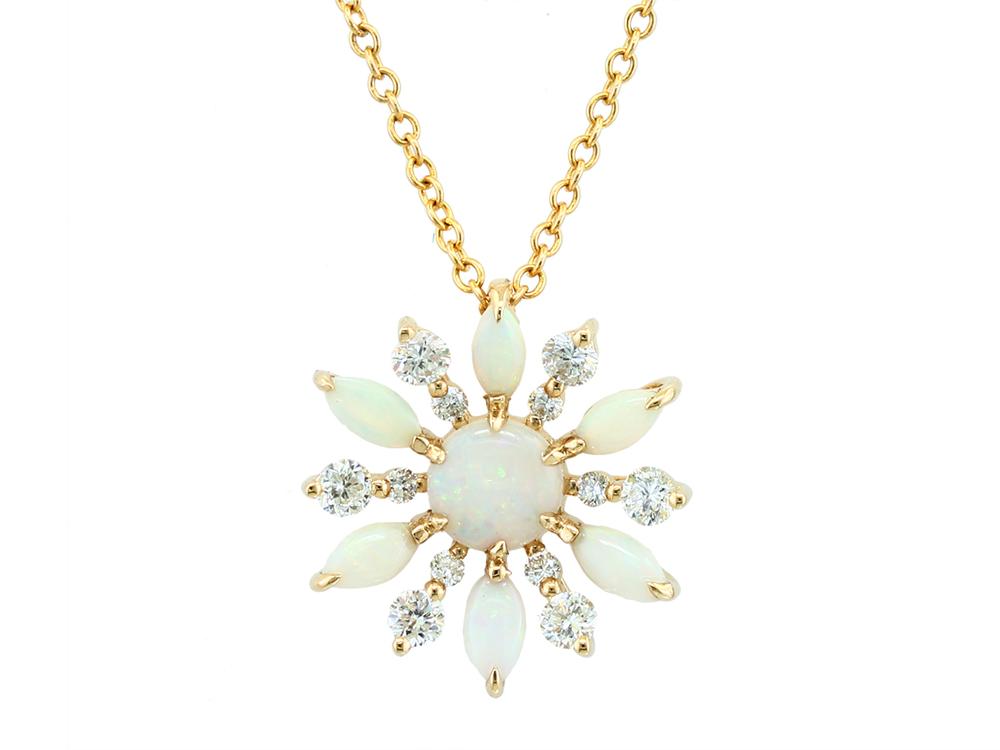 EFFY 14K YELLOW GOLD DIAMOND,OPAL PENDANT