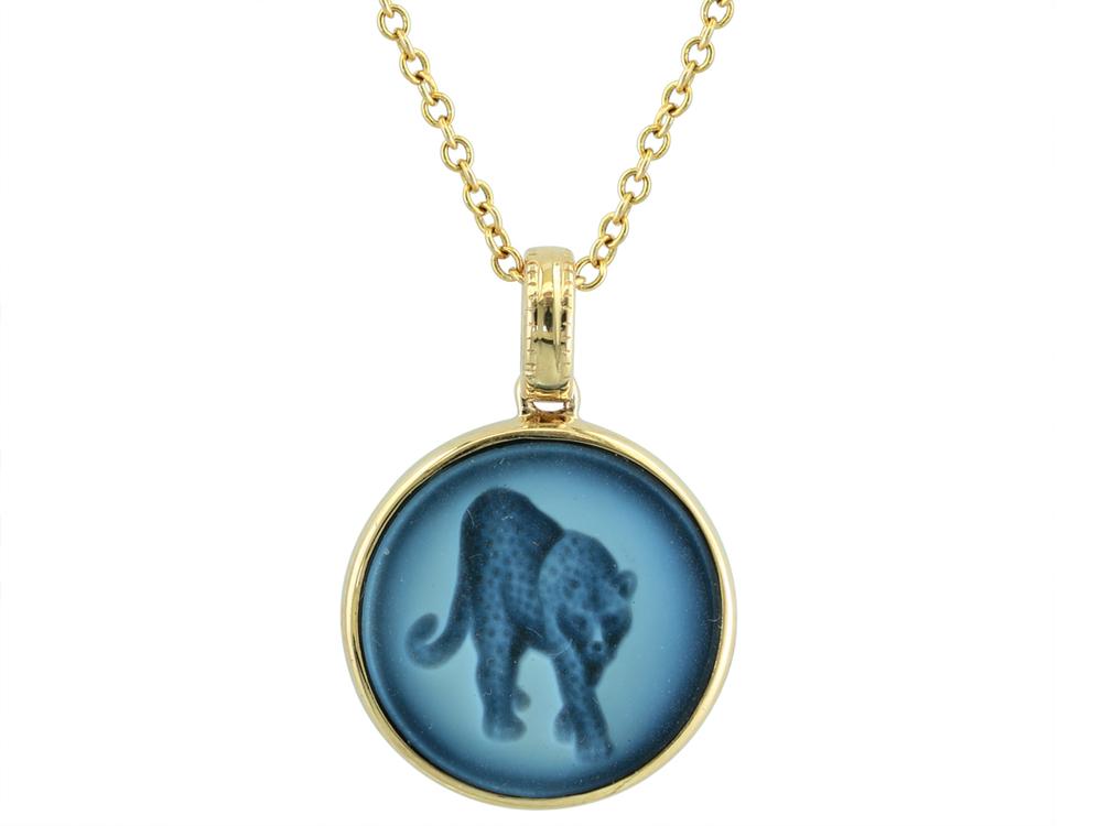 EFFY 14K YELLOW GOLD AGATE CAMEO PENDANT