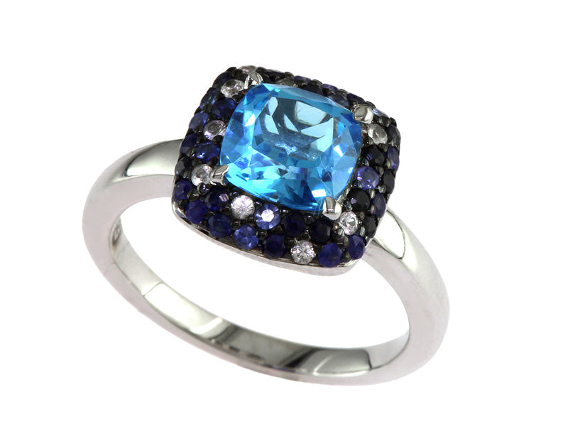 EFFY 925 STERLING SILVER SAPPHIRE and BLUE TOPAZ RING