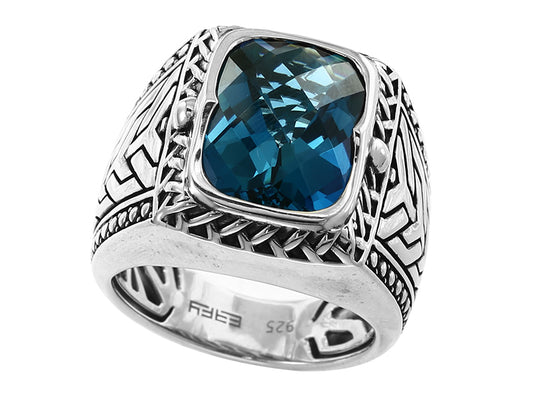 EFFY 925 STERLING SILVER LONDON BLUE RING