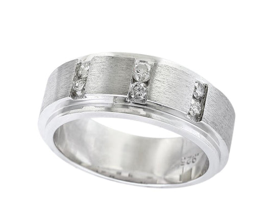 EFFY 925 STERLING SILVER DIAMOND RING