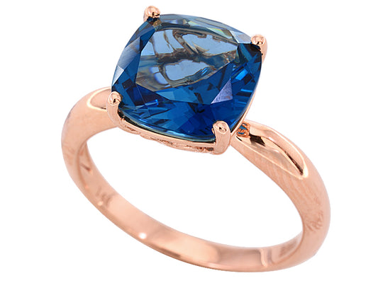 EFFY 14K ROSE GOLD LONDON BLUE TOPAZ RING