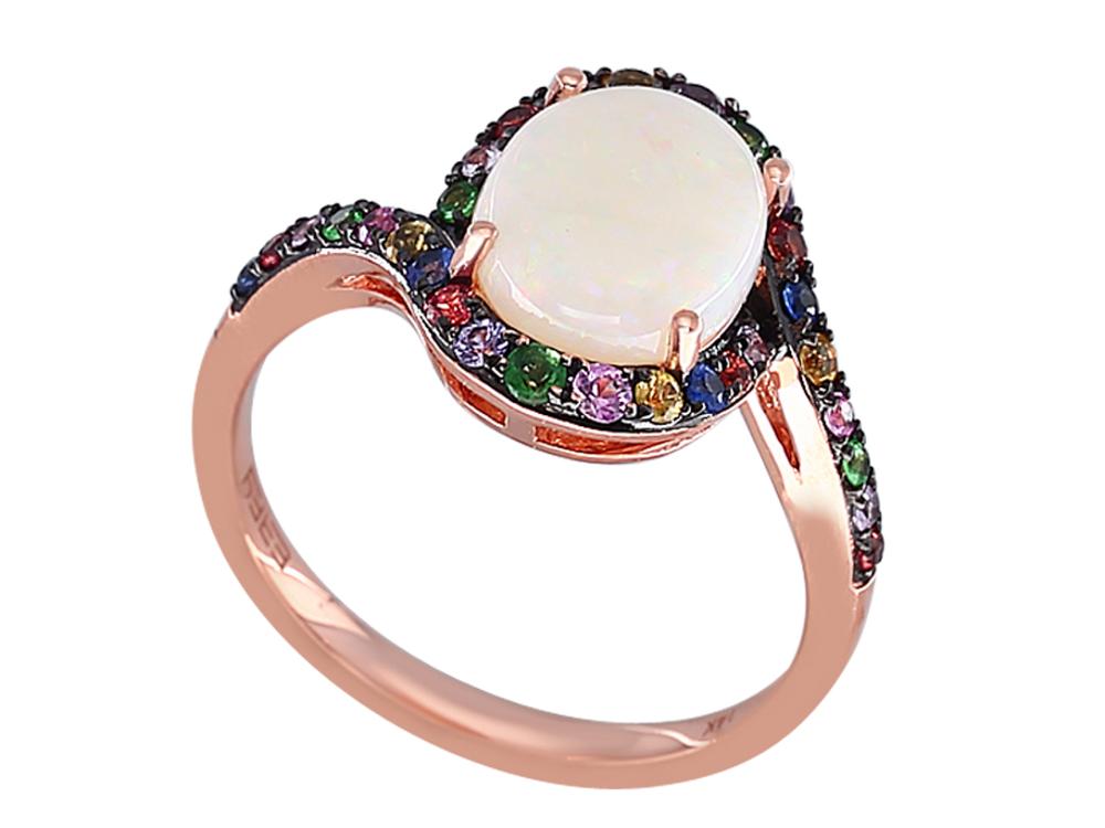 EFFY 14K ROSE GOLD MULTICOLOR STONES RING