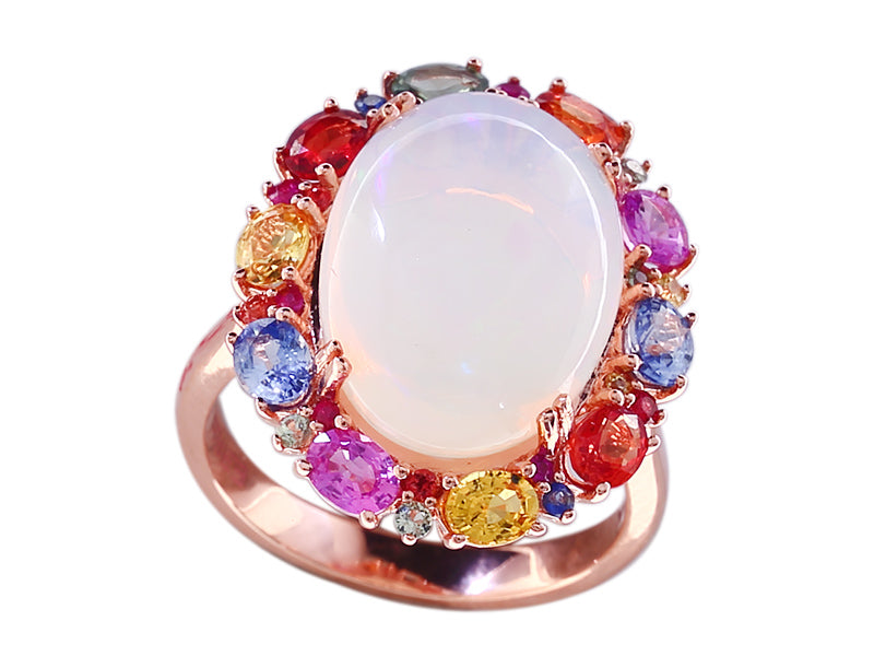 EFFY 14K ROSE GOLD MULTICOLOR STONES RING