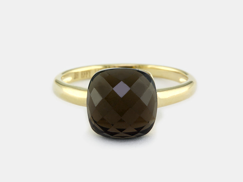 EFFY 14K ROSE and WHITE GOLD SMOKY QUARTZ RING