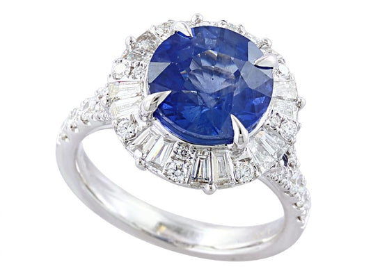 EFFY 18K WHITE GOLD NATURAL CEYLON SAPPHIRE,CEYLON RING