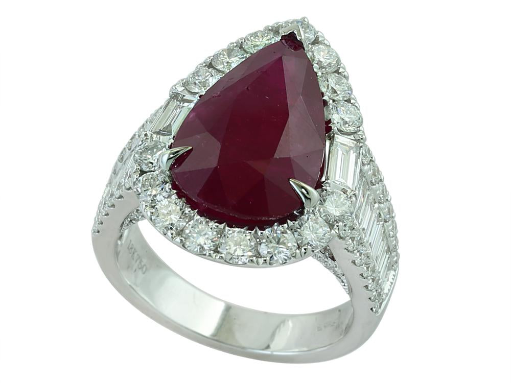 EFFY 18K WHITE GOLD NATURAL RUBY RING