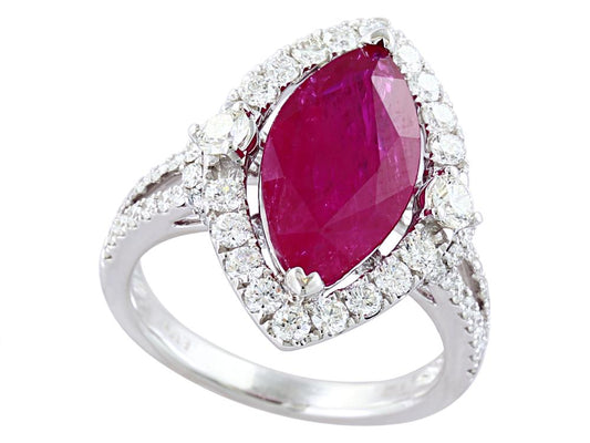 EFFY 18K WHITE GOLD NATURAL RUBY RING