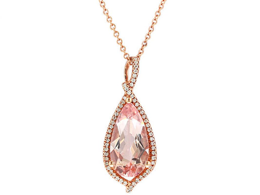 EFFY 14K ROSE GOLD ,MORGANITE PENDANT