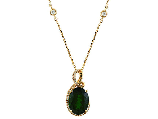 EFFY 14K YELLOW GOLD ,CHROME DIOPSIDE PENDANT