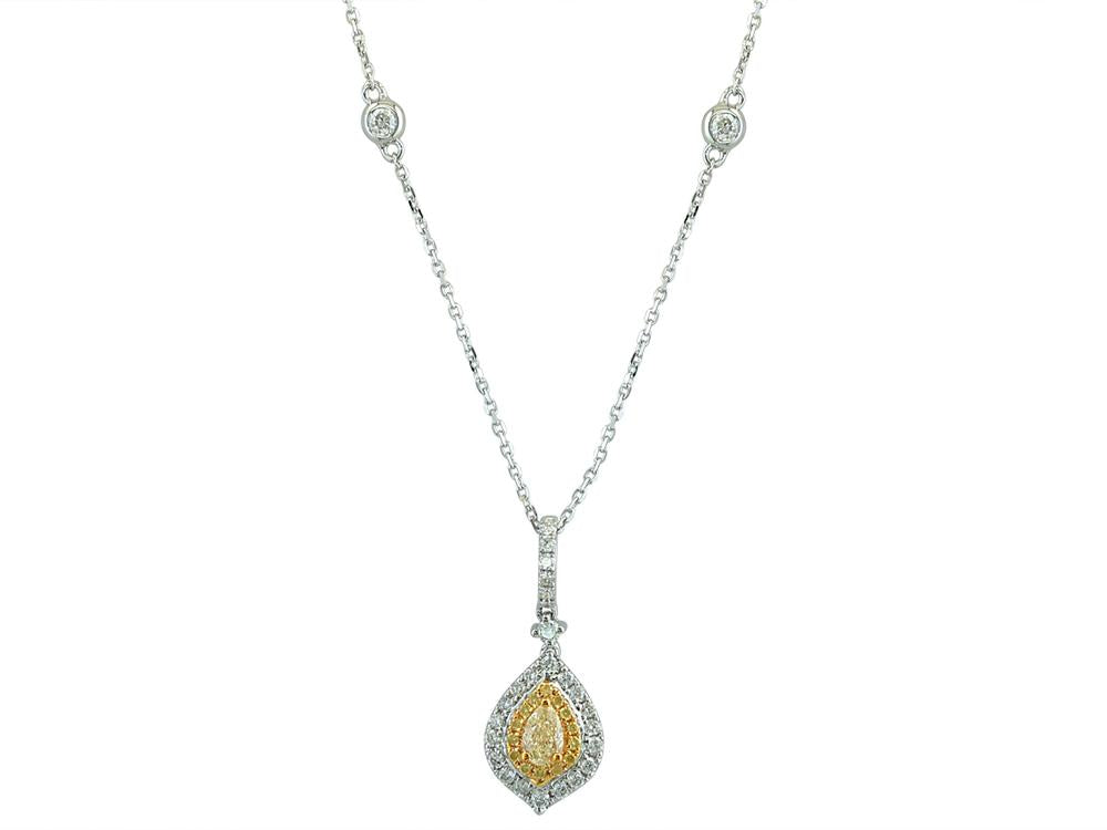 EFFY 14K WHITE and YELLOW GOLD ,DIA/YEL-DIA PENDANT