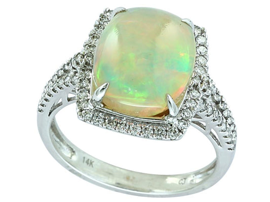 EFFY 14K WHITE GOLD ,OPAL RING