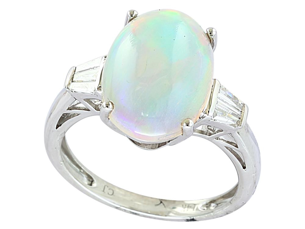 EFFY 14K WHITE GOLD ,OPAL RING