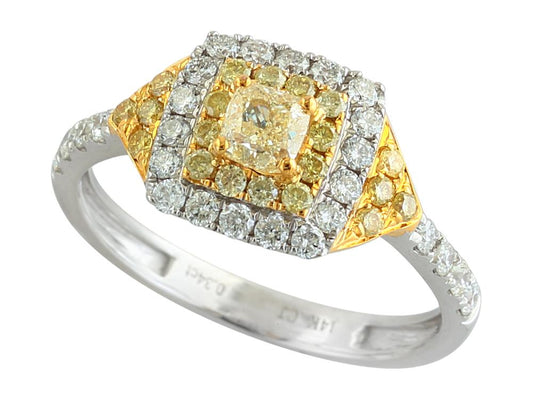 EFFY 14K WHITE and YELLOW GOLD ,DIA/YEL-DIA RING