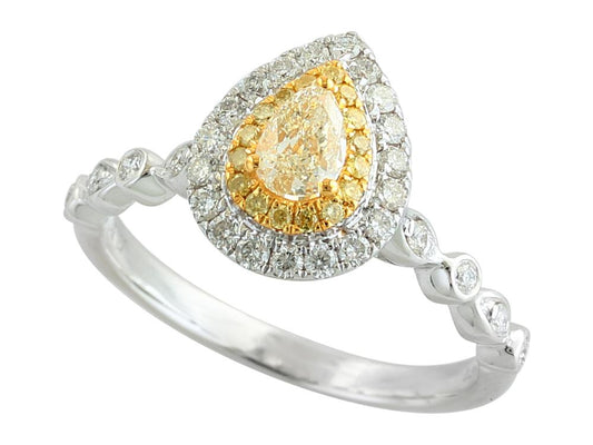 EFFY 14K WHITE and YELLOW GOLD ,DIA/YEL-DIA RING