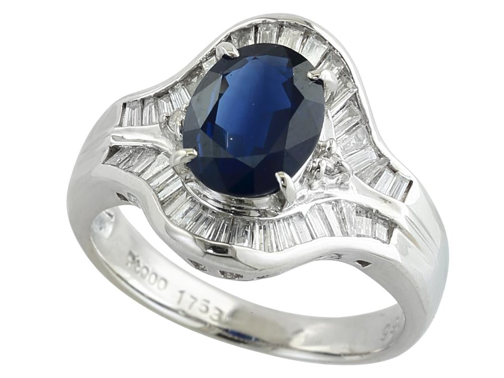 EFFY PLATINUM ,DIA/SAPPH RING