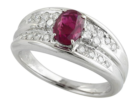 EFFY PLATINUM ,DIA/RUBY RING