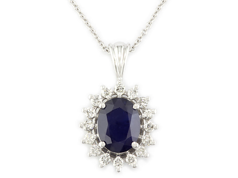 EFFY 14K YELLOW GOLD DIAMOND,NATURAL SAPPHIRE PENDANT