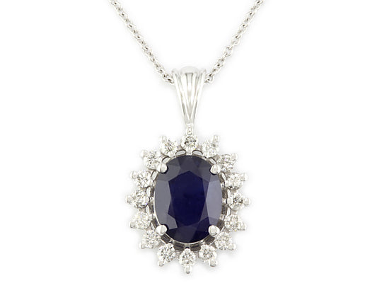 EFFY 14K YELLOW GOLD DIAMOND,NATURAL SAPPHIRE PENDANT