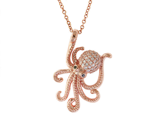 EFFY 14K ROSE GOLD DIAMOND,BLACK DIAMOND, PENDANT