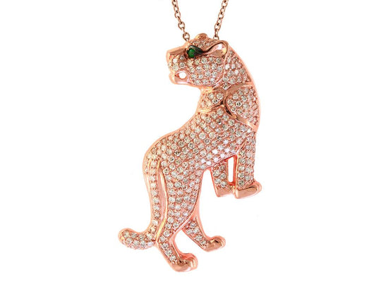 EFFY 14K ROSE GOLD DIAMOND,NATURAL EMERALD PENDANT