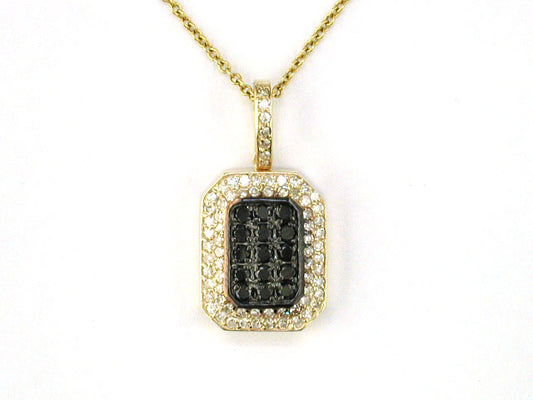 EFFY 14K YELLOW GOLD DIAMOND,BLACK DIAMOND, PENDANT