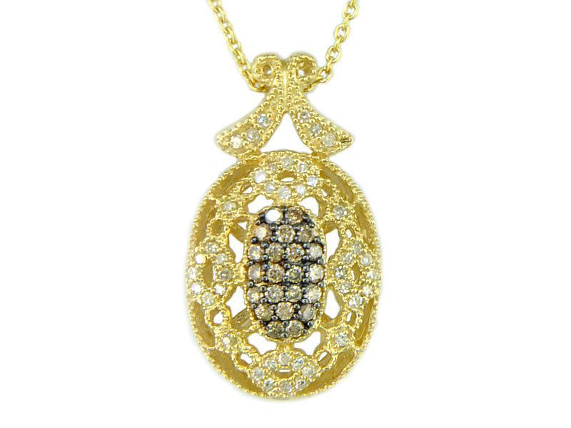 EFFY 14K YELLOW GOLD DIAMOND,ESPRESSO DIAMOND, PENDANT