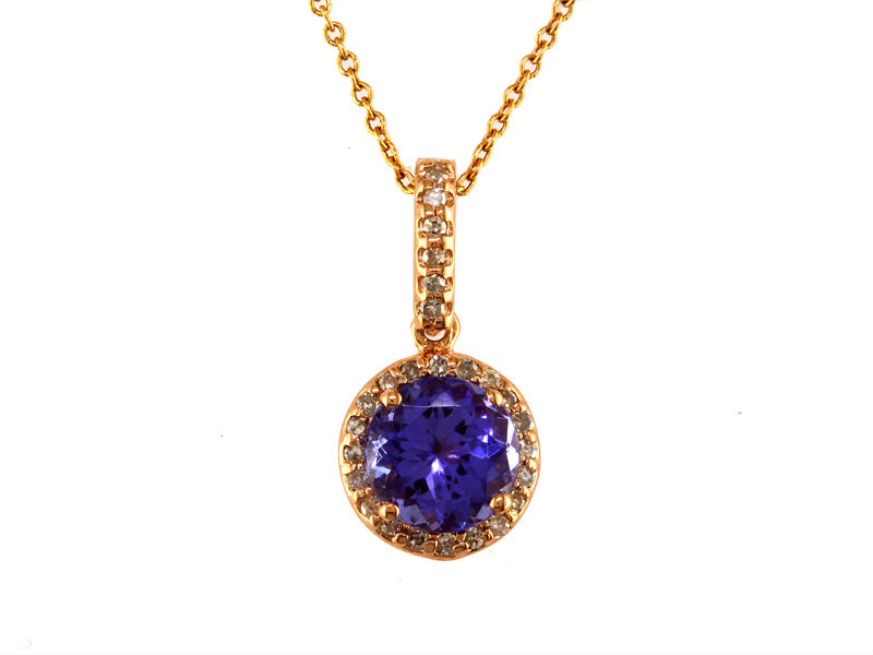 EFFY 14K ROSE GOLD DIAMOND,TANZANITE PENDANT