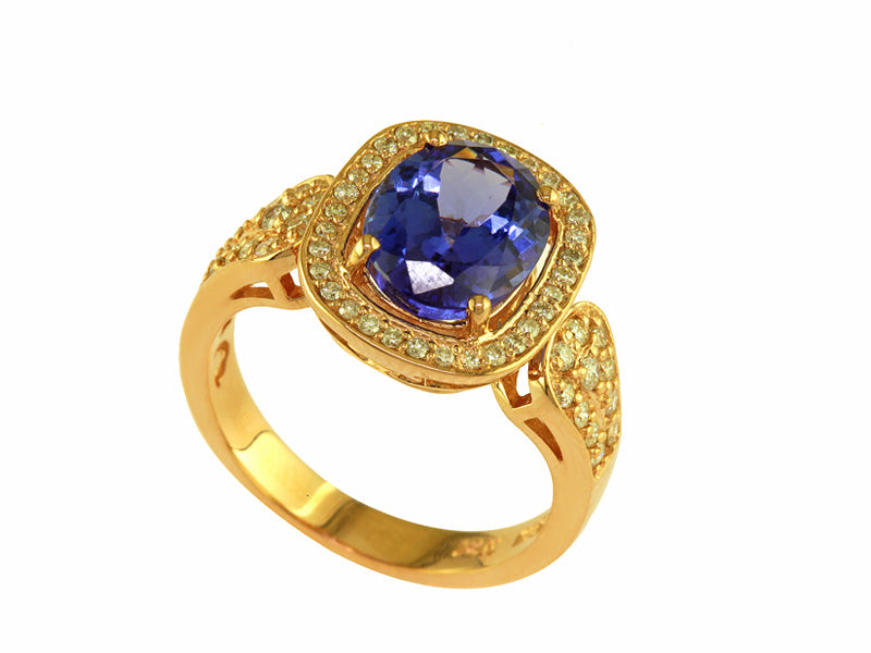 EFFY 14K ROSE GOLD DIAMOND,TANZANITE RING