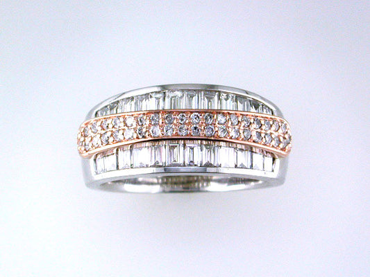 EFFY 14K WHITE and ROSE GOLD DIAMOND RING